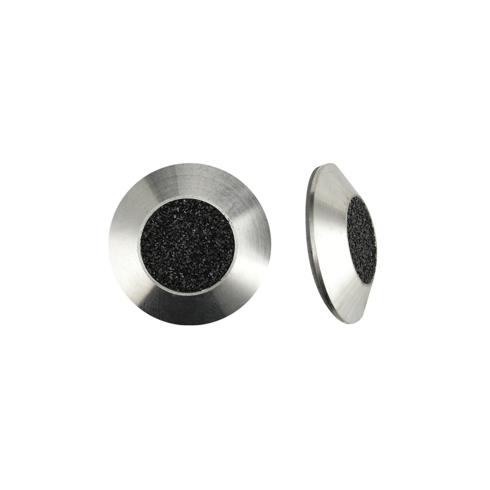 Clous de pavage à indicateur tactile en acier inoxydable de 25 mm avec carborundum noir RY-DS162