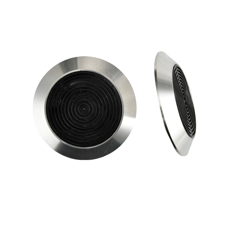 Goujons indicateurs tactiles en acier inoxydable avec insert en PU jaune/noir